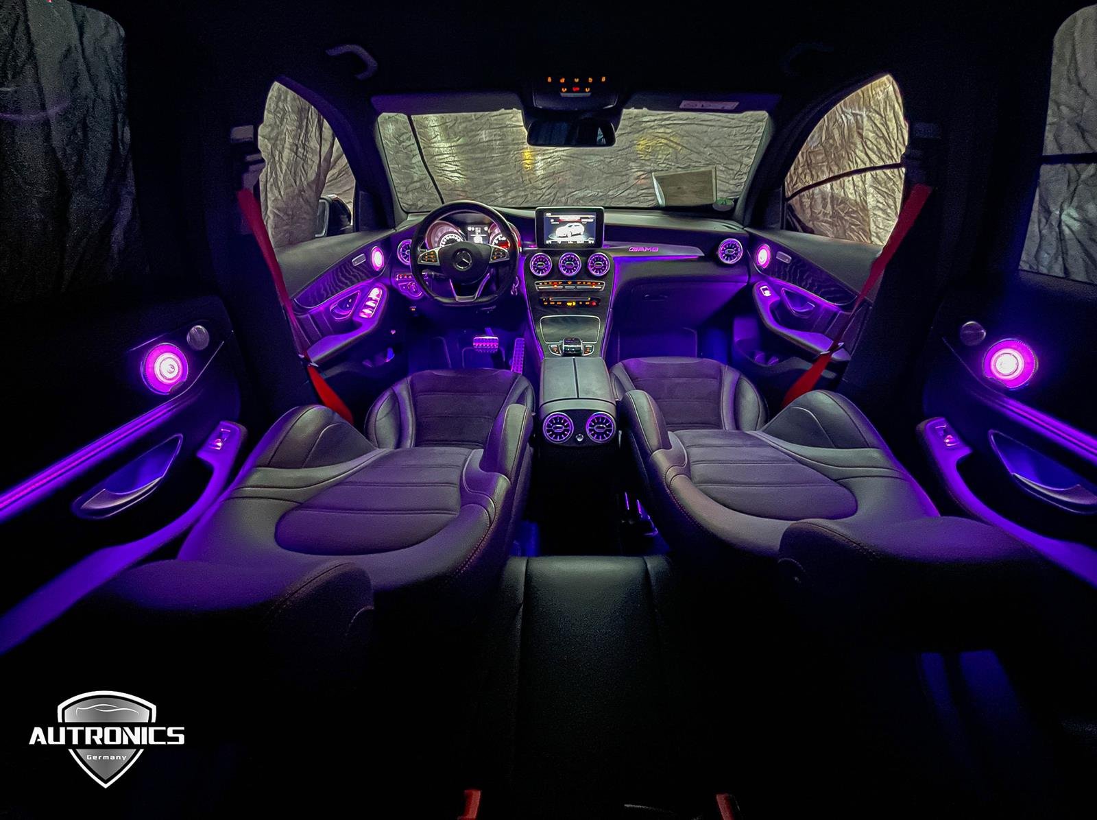 Ambientebeleuchtung 3 in 1 Set Ambiente C / GLC Klasse Paket LED Innenraum  passend für Mercedes-Benz 64 Farben W205 X253 (2014-2023)