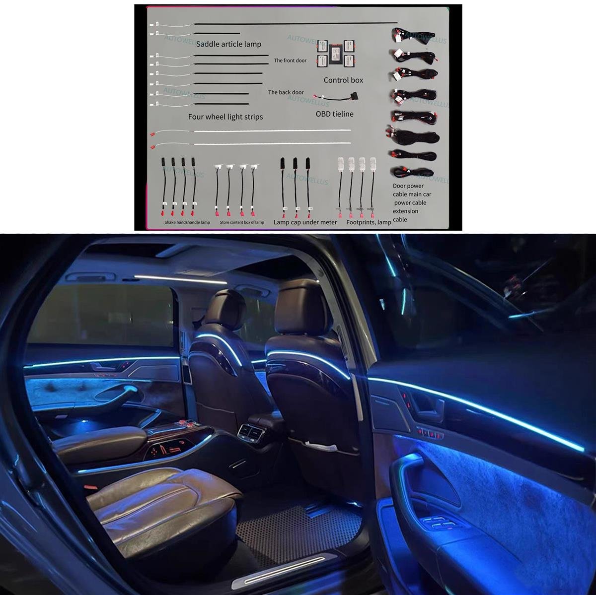 Audi A8 (D4 D5) - Ambientebeleuchtung Ambiente LED Innenraumbeleuchtung Interieur Mehrfarbig Set 32 Farben 2010-2021 001