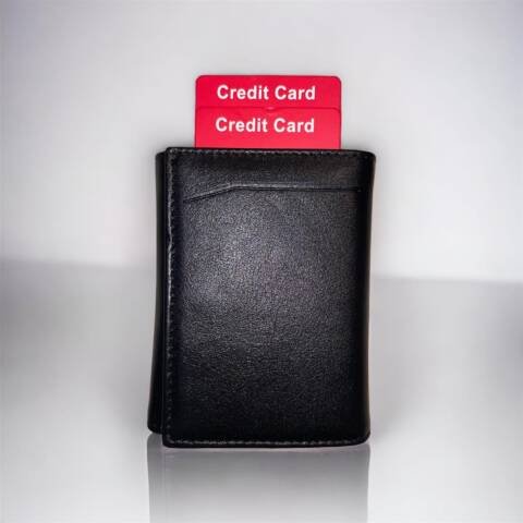 Portmonee Geldbeutel Wallet Qualität Leder Schwarz Kreditkartenfächer Geldscheinfach 10