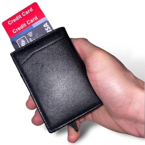 Portmonee Geldbeutel Wallet Qualität Leder Schwarz Kreditkartenfächer Geldscheinfach 01
