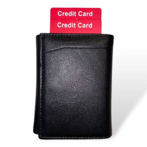 Portmonee Geldbeutel Wallet Qualität Leder Schwarz Kreditkartenfächer Geldscheinfach 09